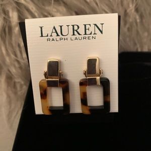 Lauren Ralph Lauren gold Tortoise pierced earrings